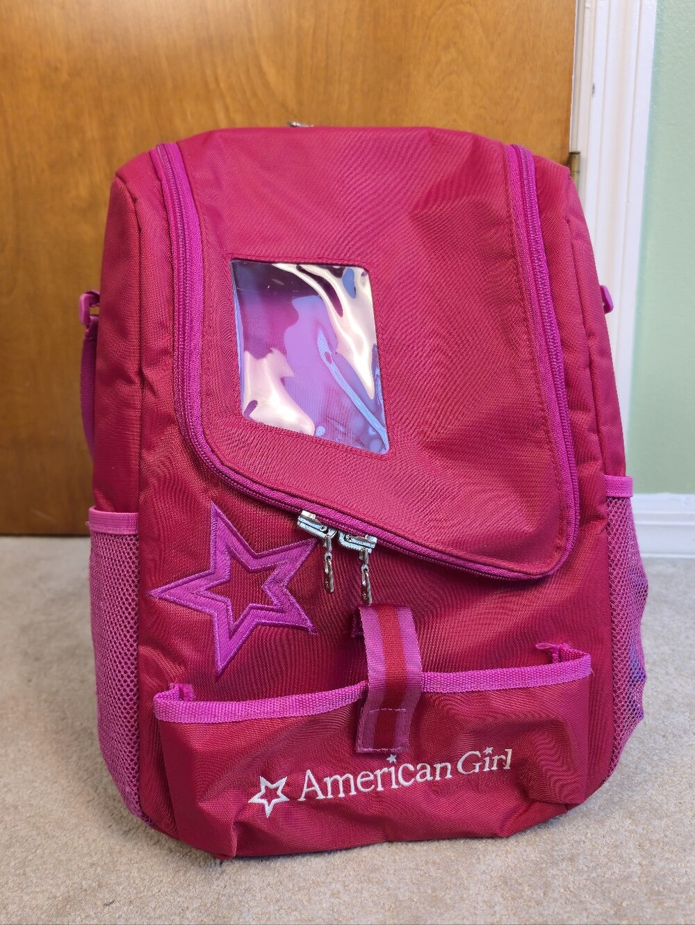 American Girl Doll 15" Backpack Carrier Bag Case Window